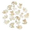 Houten dieren - bruin - set van 36