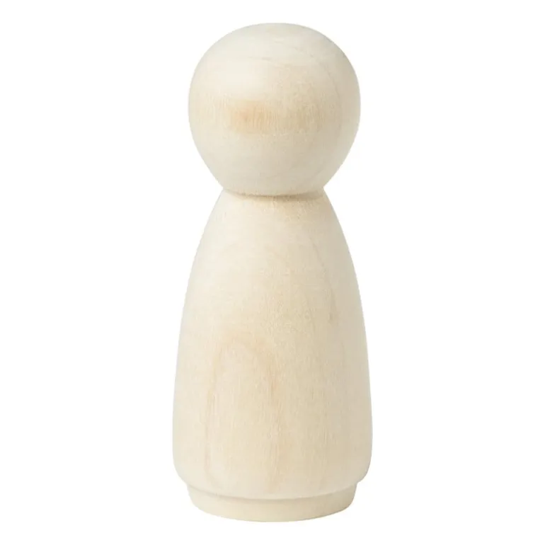 Houten kegelpoppen - set van 10 - 5.3 cm