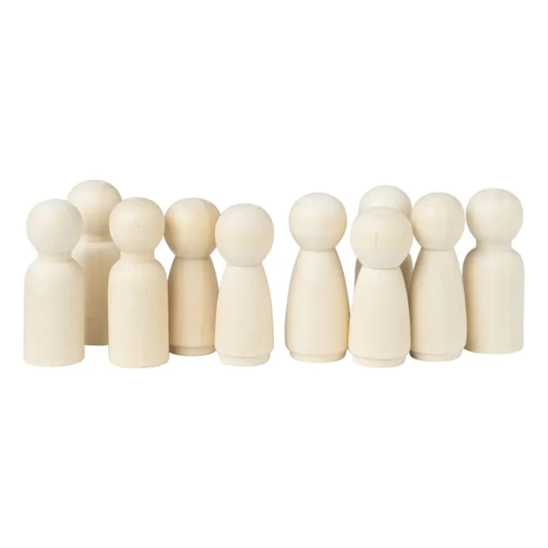 Houten kegelpoppen - set van 15 - 4.3 cm