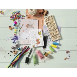 Houten letters in kistje - set van 162