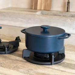 Hugo Kennis braadpan met deksel - gietijzer - blauw/zwart - ø24 cm