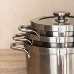 Hugo Kennis pannenset inclusief deksel met afgietsysteem - set van 5