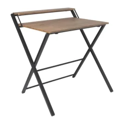 Inklapbaar bureau Leon - bruin/zwart - 84.5x81.5x70 cm