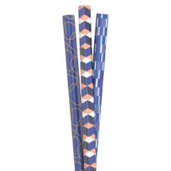 Inpakpapier blauw - diverse varianten - 70x300 cm