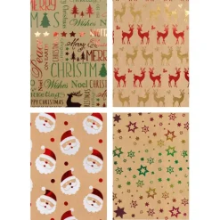 Inpakpapier hotstamp kraft - set van 2 -70x150 cm