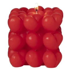 Kaars hartjes - diverse kleuren - 8x8x8 cm