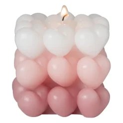 Kaars hartjes - diverse kleuren - 8x8x8 cm