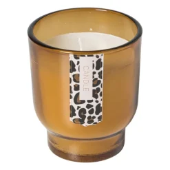 Kaars in glas - bruin - ø7.5x8.5 cm