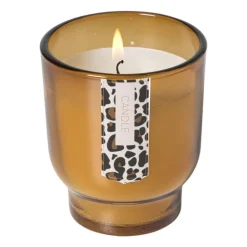 Kaars in glas - bruin - ø7.5x8.5 cm