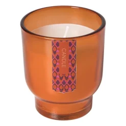 Kaars in glas - oranje - ø7.5x8.5 cm