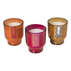 Kaars in glas - roze - ø7.5x8.5 cm