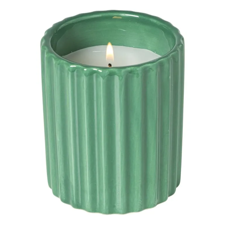 Kaars in potje - groen - ø7.8x9 cm