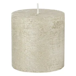 Kaars rustiek - zilver - ø10x10 cm
