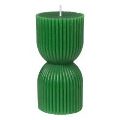 Kaars zandloper - groen - ø6x12 cm