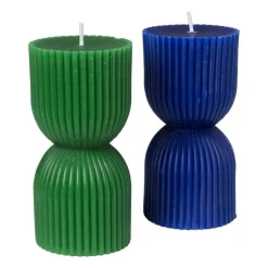 Kaars zandloper - groen - ø6x12 cm