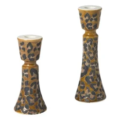 Kandelaar animal groot - bruin - ø7.2x21 cm