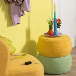 Kandelaar bloem - blauw/oranje - ø10.7x18.3 cm