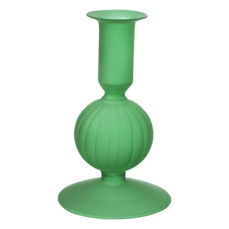 Kandelaar 1bol - groen - ø8.5x15 cm