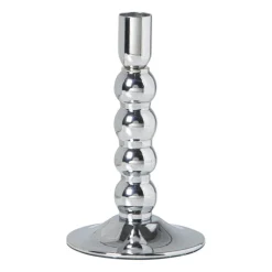 Kandelaar bollen groot - zilverkleurig - ø10x17 cm