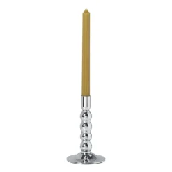 Kandelaar bollen groot - zilverkleurig - ø10x17 cm