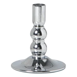 Kandelaar bollen klein - zilverkleurig - ø10x11.8 cm