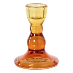 Kandelaar duo - rood/geel - ø6.5x8.8 cm