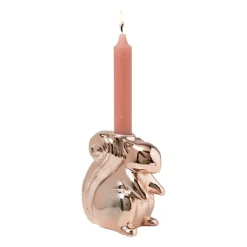 Kandelaar eekhoorn - rosé goud - 12.5 cm