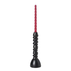 Kandelaar gedraaid groot - zwart - ø10x30 cm