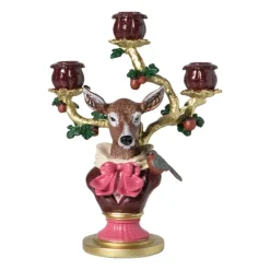 Kandelaar kerst met rendier - 30.5 cm