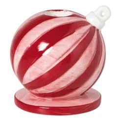 Kandelaar kerstbal klein - rood/roze - ø7.8x7.9 cm