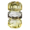 Kandelaar kristal 3-laags - geel/helder - 4x4x7 cm
