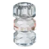 Kandelaar kristal 3-laags - blauw/roze - 4x4x7 cm