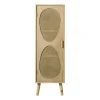Kast Flores hoog met ovalen vlakken - bruin - 125x40x37.5 cm