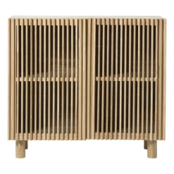 Kast Japandi met 2 deuren - bruin - 80x72x33 cm