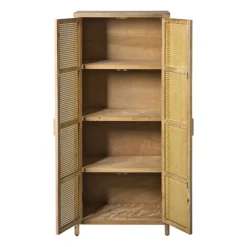 Kast webbing Lombok - bruin - 165x70x40 cm