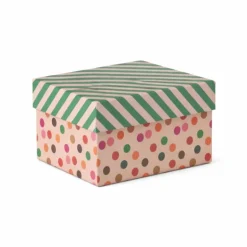 Kerst cadeau doos middel - multikleur - 8.5x16.5x12.5 cm