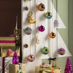 Kerst inpakpapier boom - zilver/goud - 70x200 cm