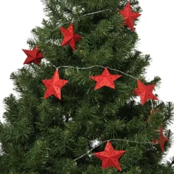 Kerst lichtslinger met sterren - rood - 1.35 meter