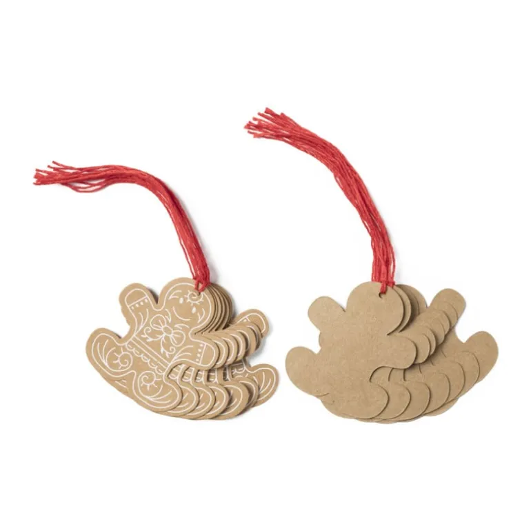 Kerst naamkaartje - kraft - diverse varianten - 6x6 cm