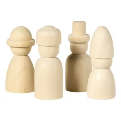 Kerst poppetjes - hout - set van 4