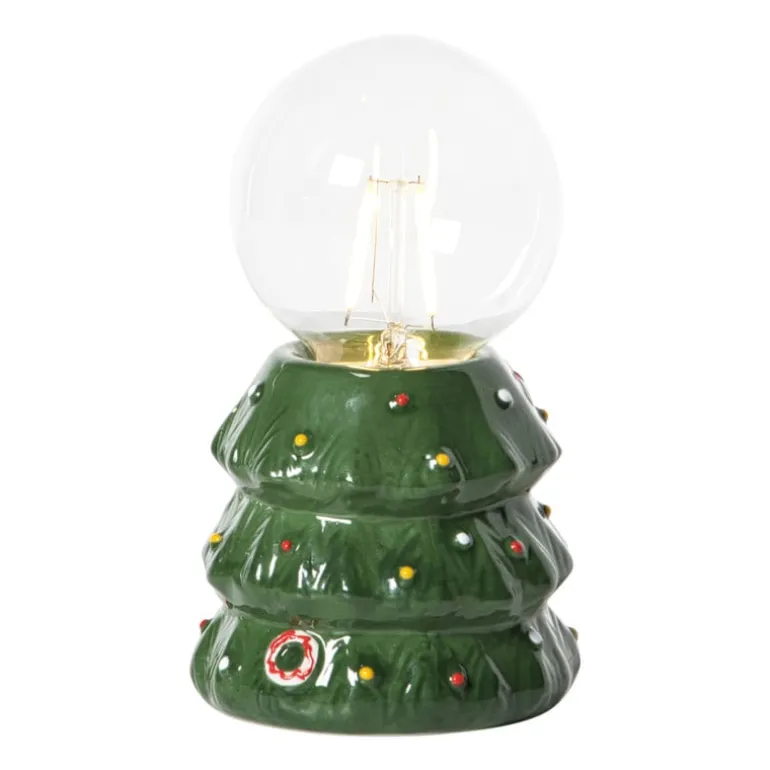 Kerst tafellamp - groen - ø9x16 cm