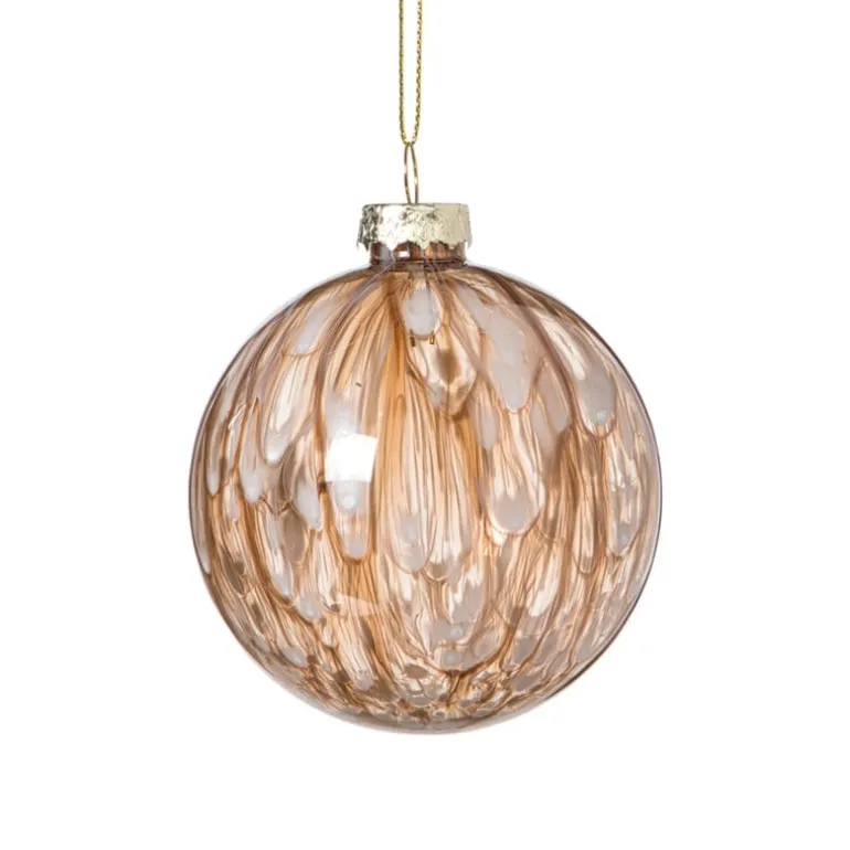 Kerstbal bleeding - beige