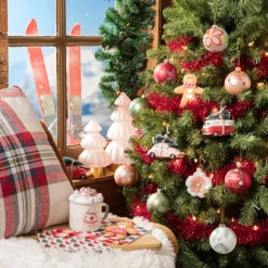 Kerstbal bloem - wit