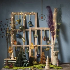 Kerstbal box - blauw - set van 8