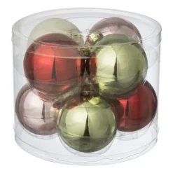 Kerstbal box - set van 8 - ø7 cm