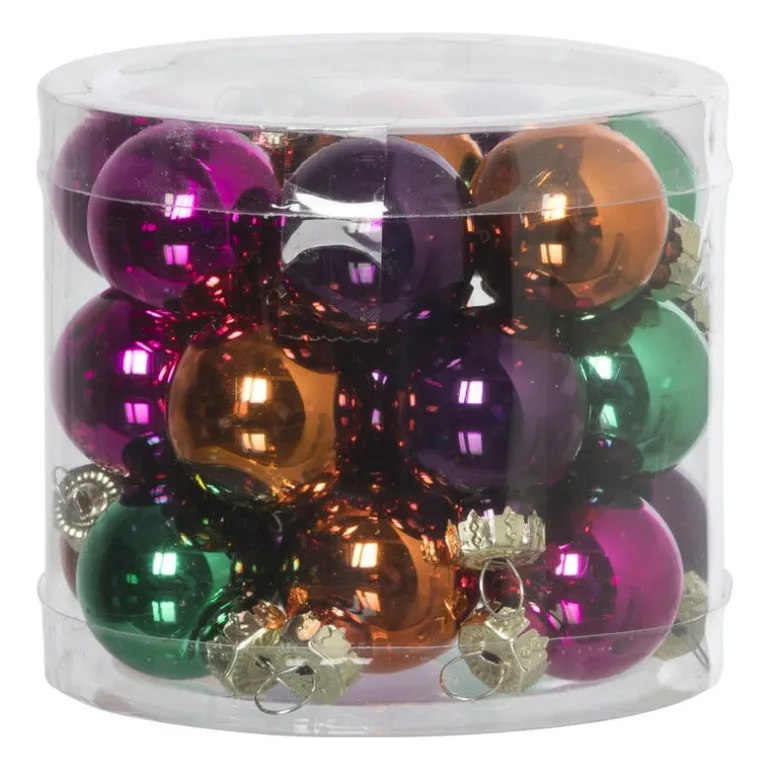 Kerstbal box boho - multikleur - set van 24