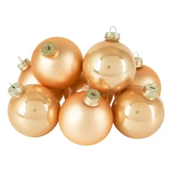 Kerstbal champagne - glas - set van 8