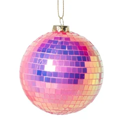 Kerstbal discobal - roze