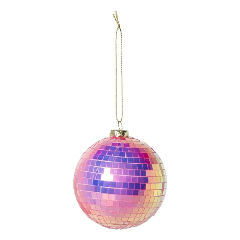 Kerstbal discobal - roze