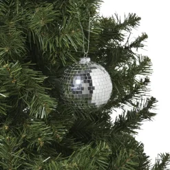 Kerstbal discobal - zilverkleurig